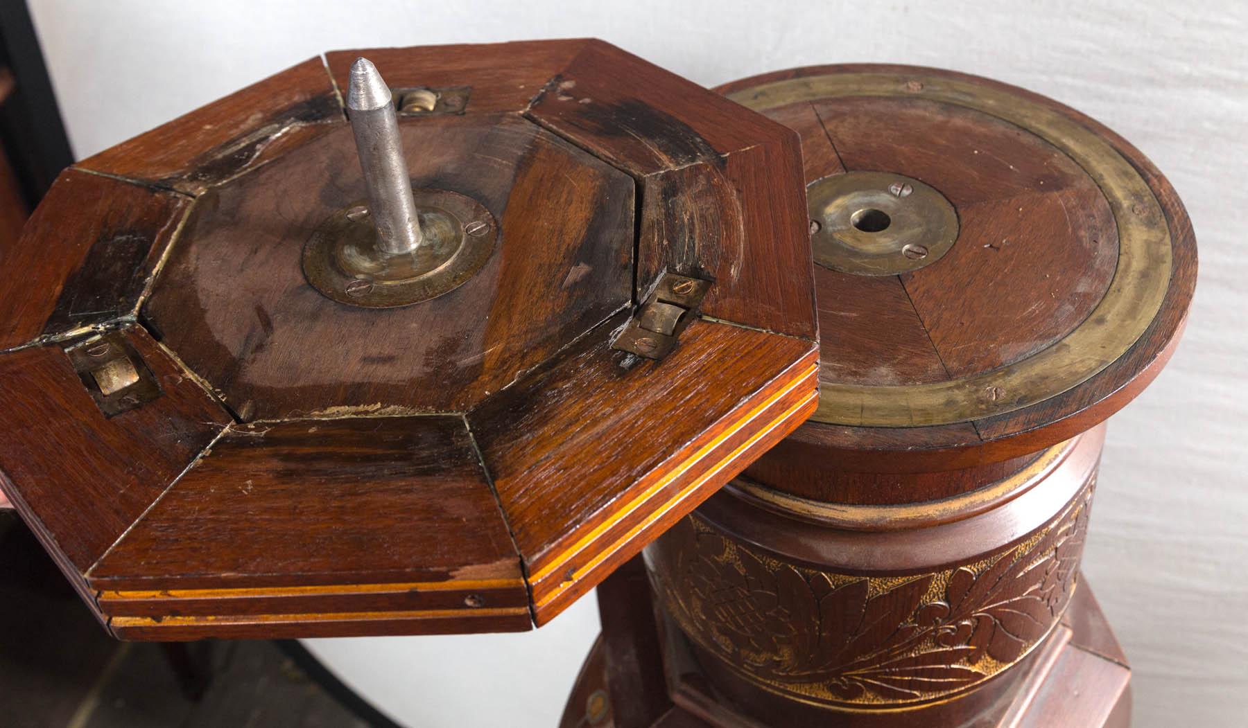 Mahogany Pair of Aesthetic Movement Revolving Top Pedestals For Sale