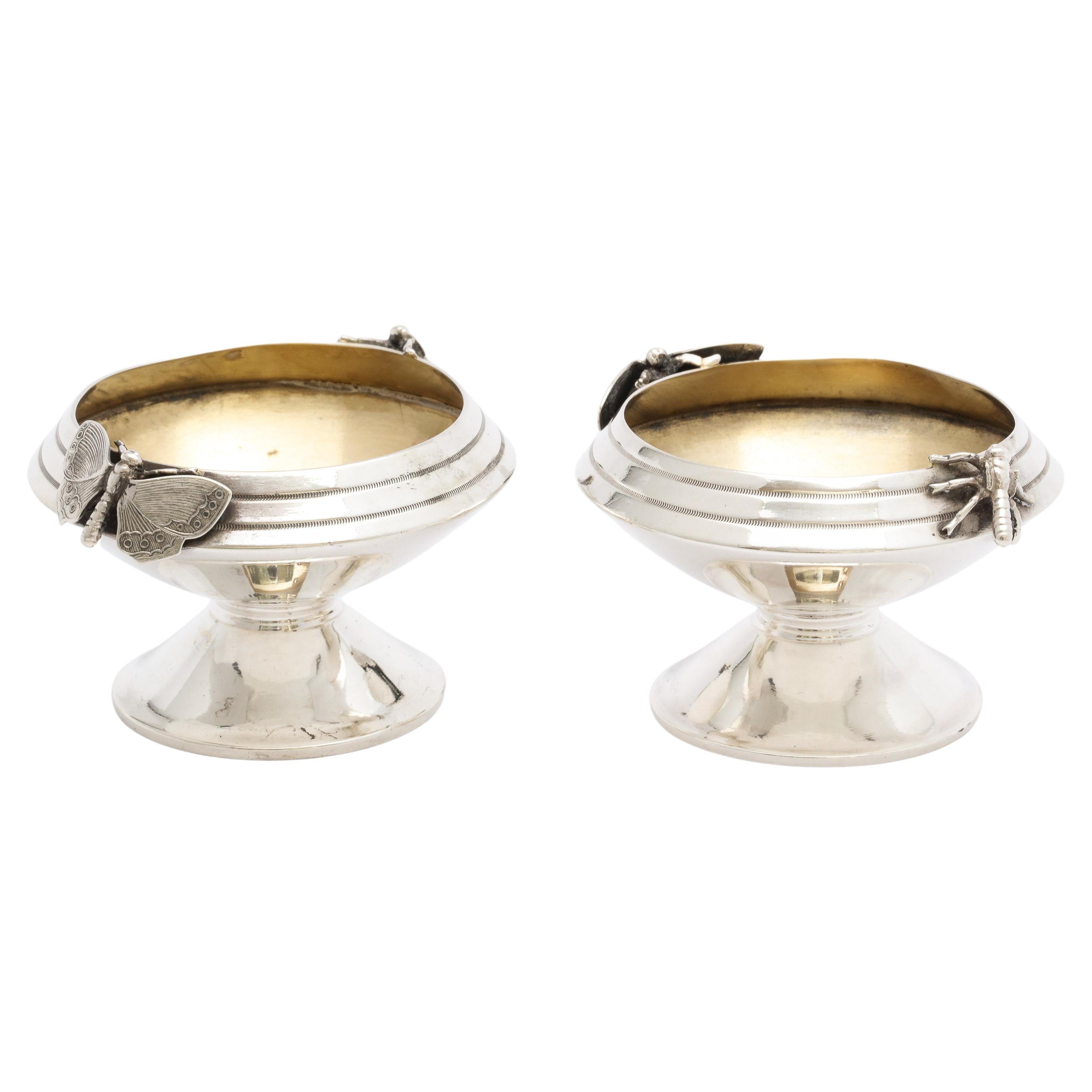 Pair of Aesthetic Movement Sterling Silver Salt Cellars by Gorham