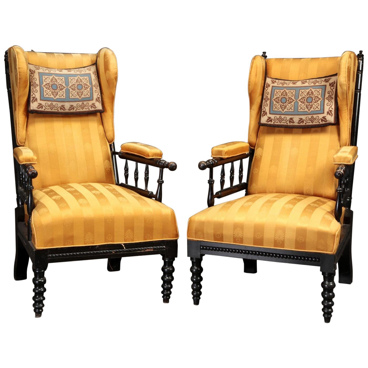 Pair of Aesthetic Wingback Chairs