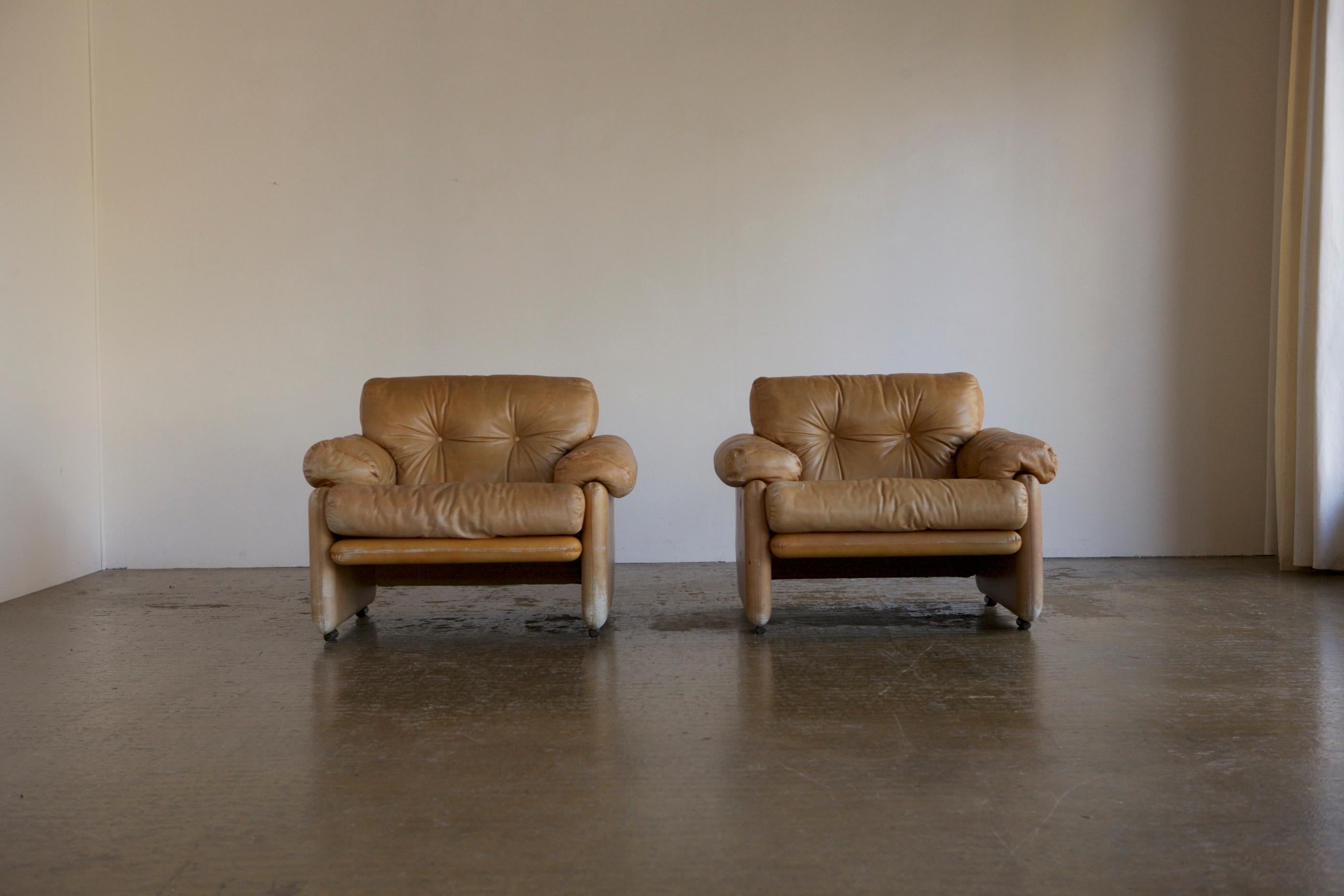 Pair of Afra & Tobia Scarpa Coronado Chairs for C&B Italia 5