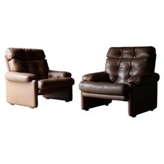 Paar Afra Tobia Scarpa Lounge Sessel aus Leder, B&B Italia