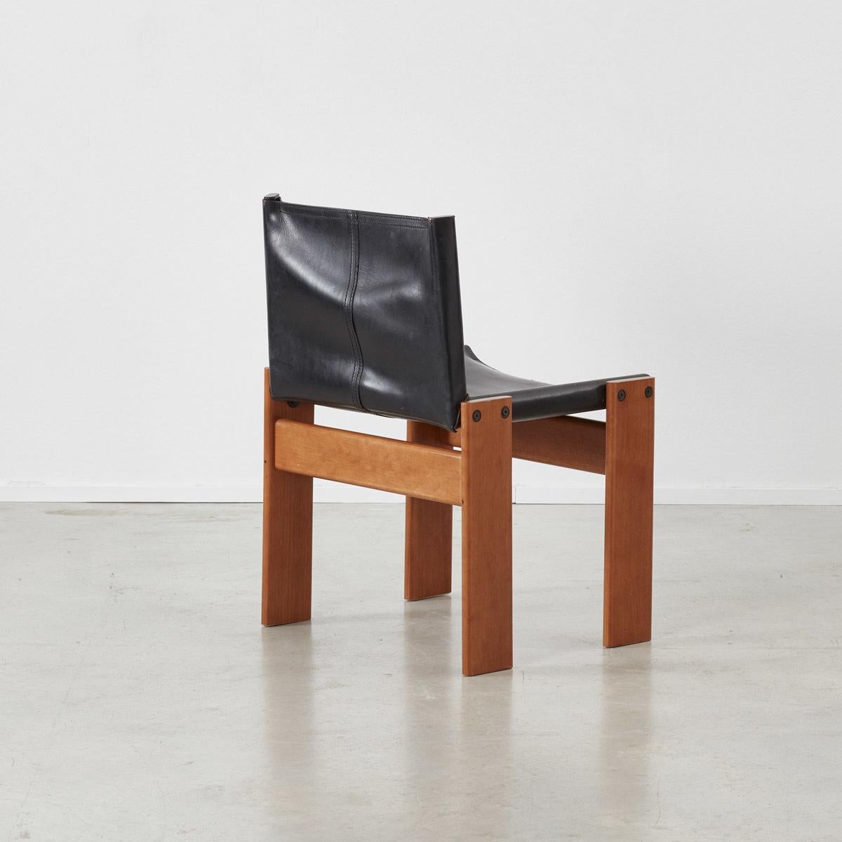 Pair of Afra & Tobia Scarpa Monk Black Chairs, Molteni, Italy, 1974 In Distressed Condition In London, GB