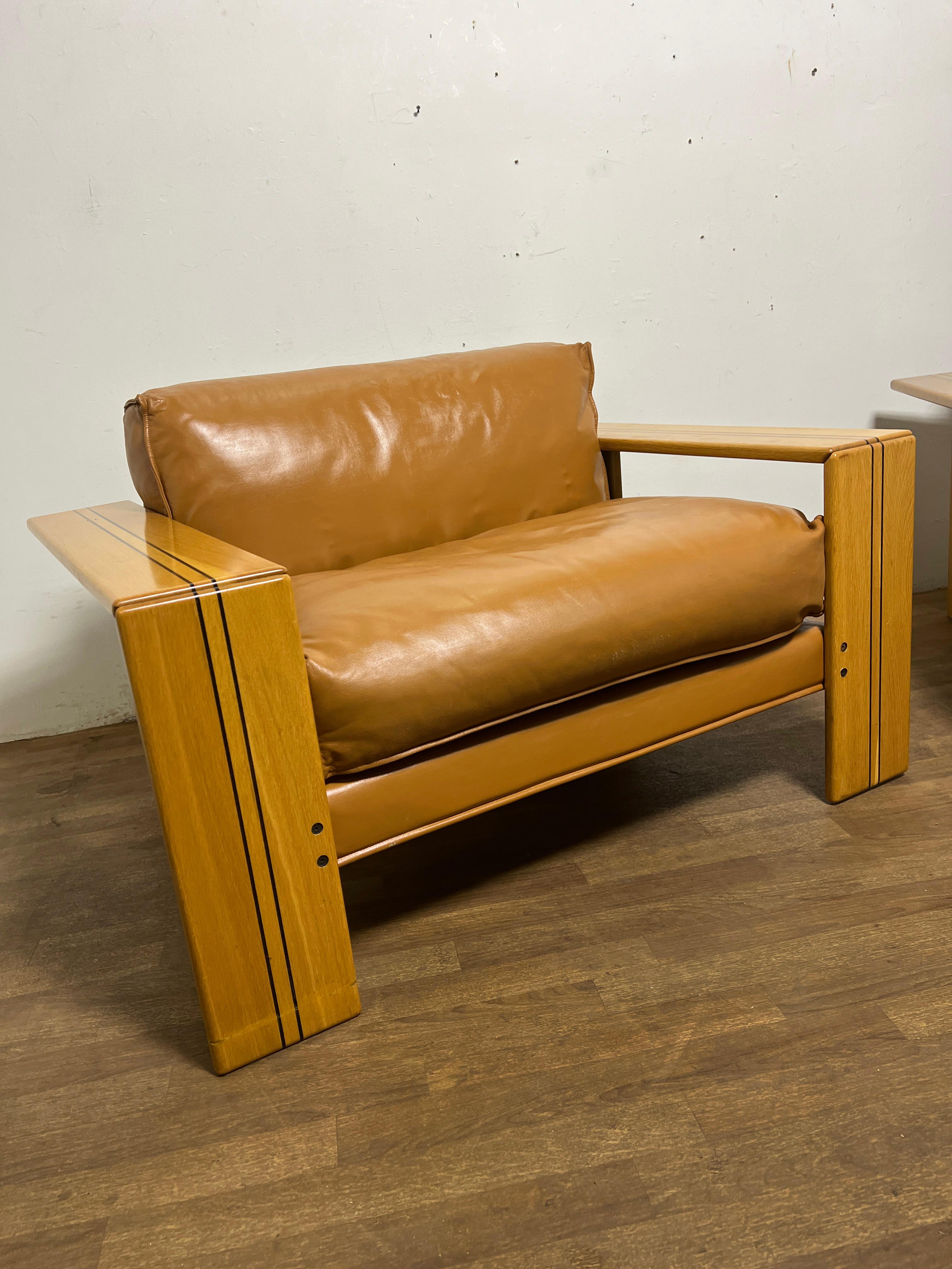Italian Pair of Afra & Tobia Scarpa Super-sized Artona Lounge Armchairs Circa 1970s