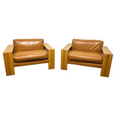 Pair of Afra & Tobia Scarpa Super-sized Artona Lounge Armchairs Circa 1970s