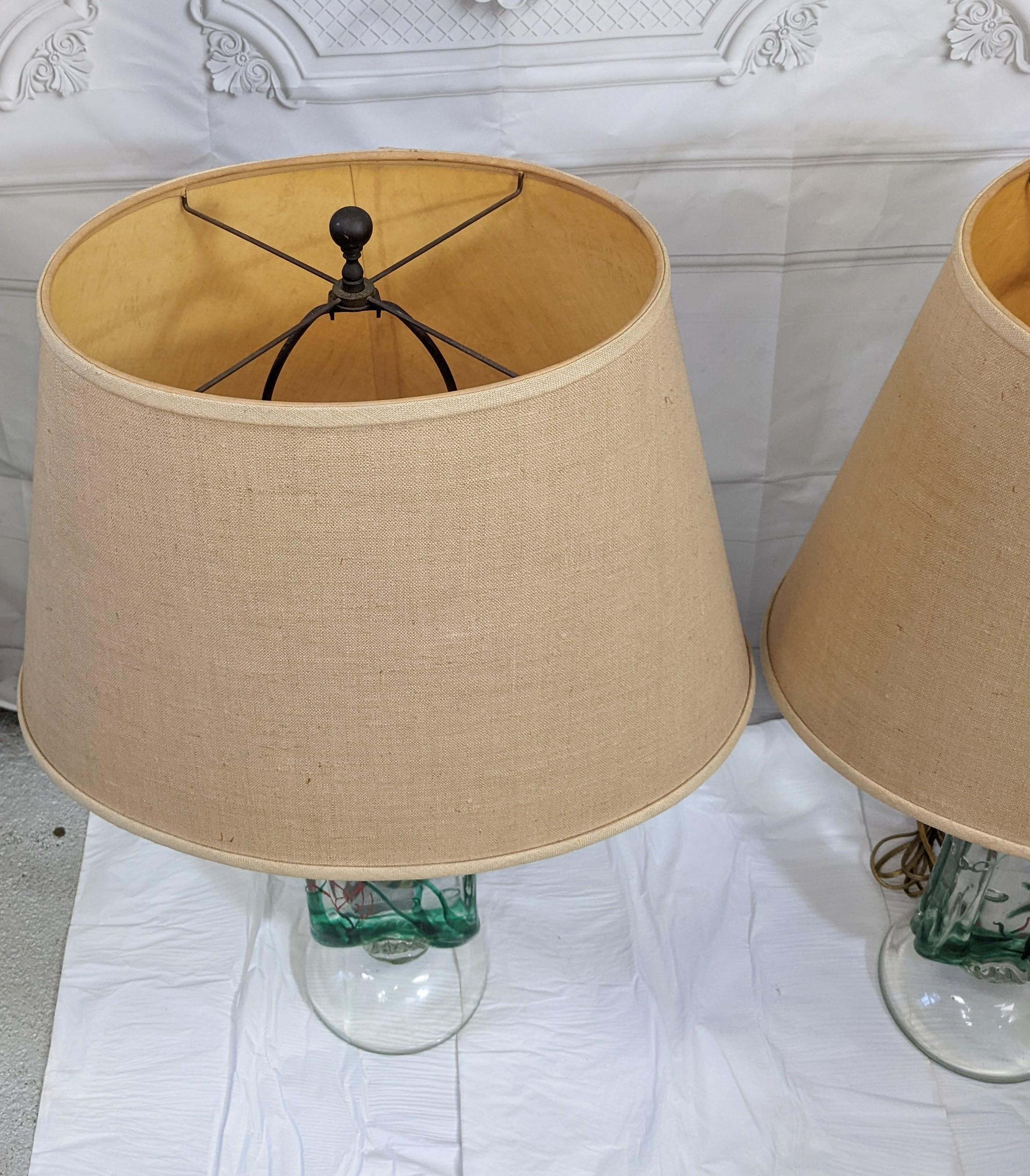 Pair of Afredo Barbini for Cenedese Aquarium Lamps For Sale 6