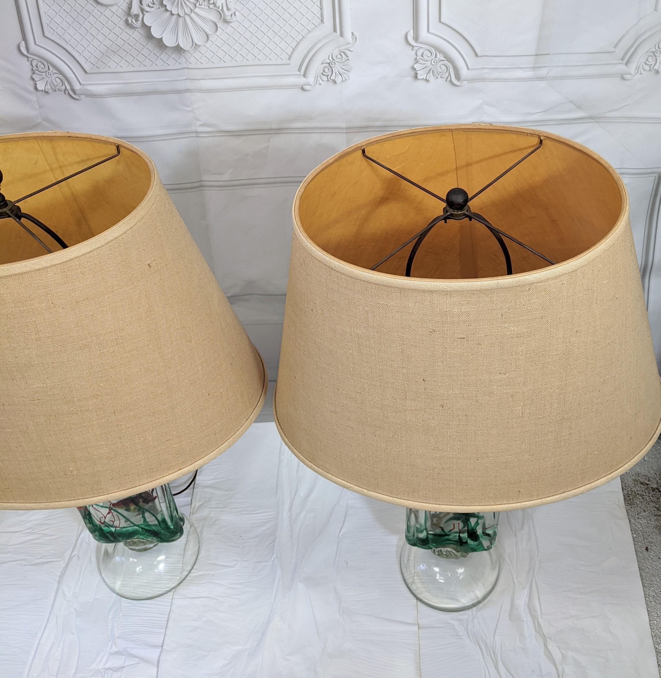 Pair of Afredo Barbini for Cenedese Aquarium Lamps For Sale 7