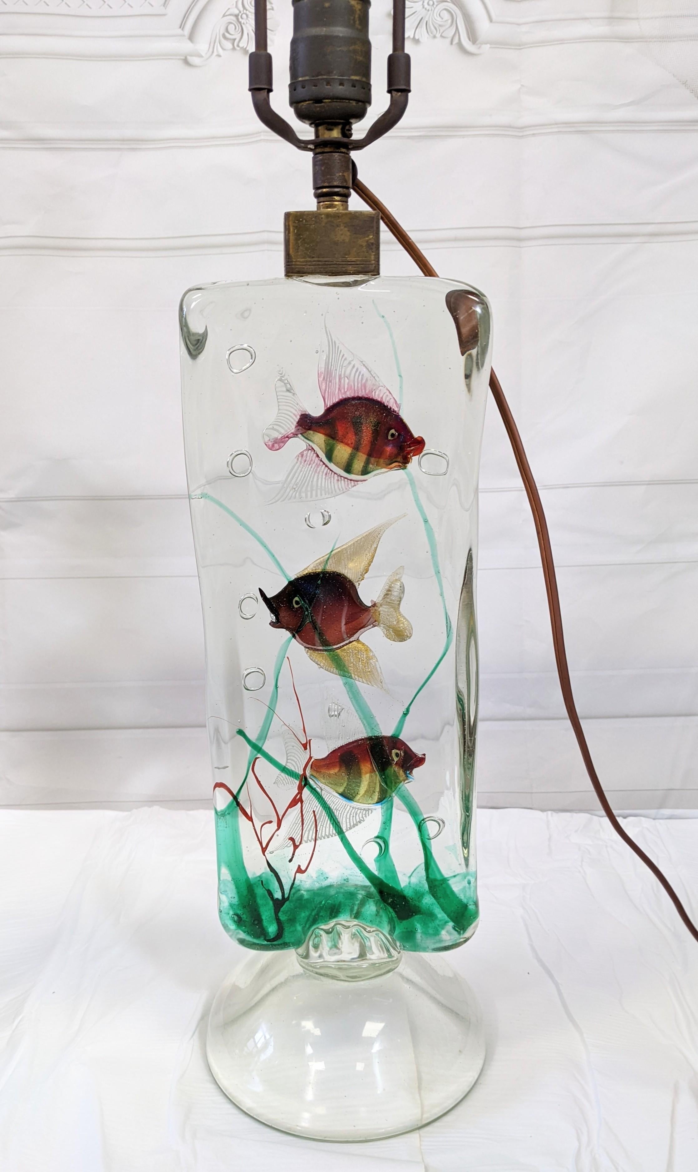 italien Paire de lampes aquarium Afredo Barbini pour Cenedese en vente