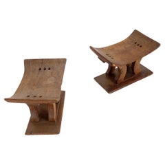 Pair of African Ashanti stools