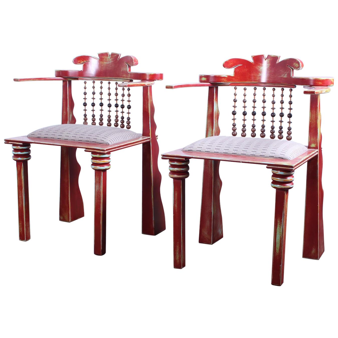 Pair of African Chairs by Garry Knox Bennett, 1989 For Sale