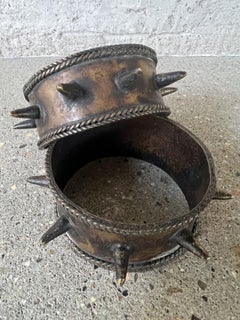 Pair of Authentic Bronze African Currency Cuffs