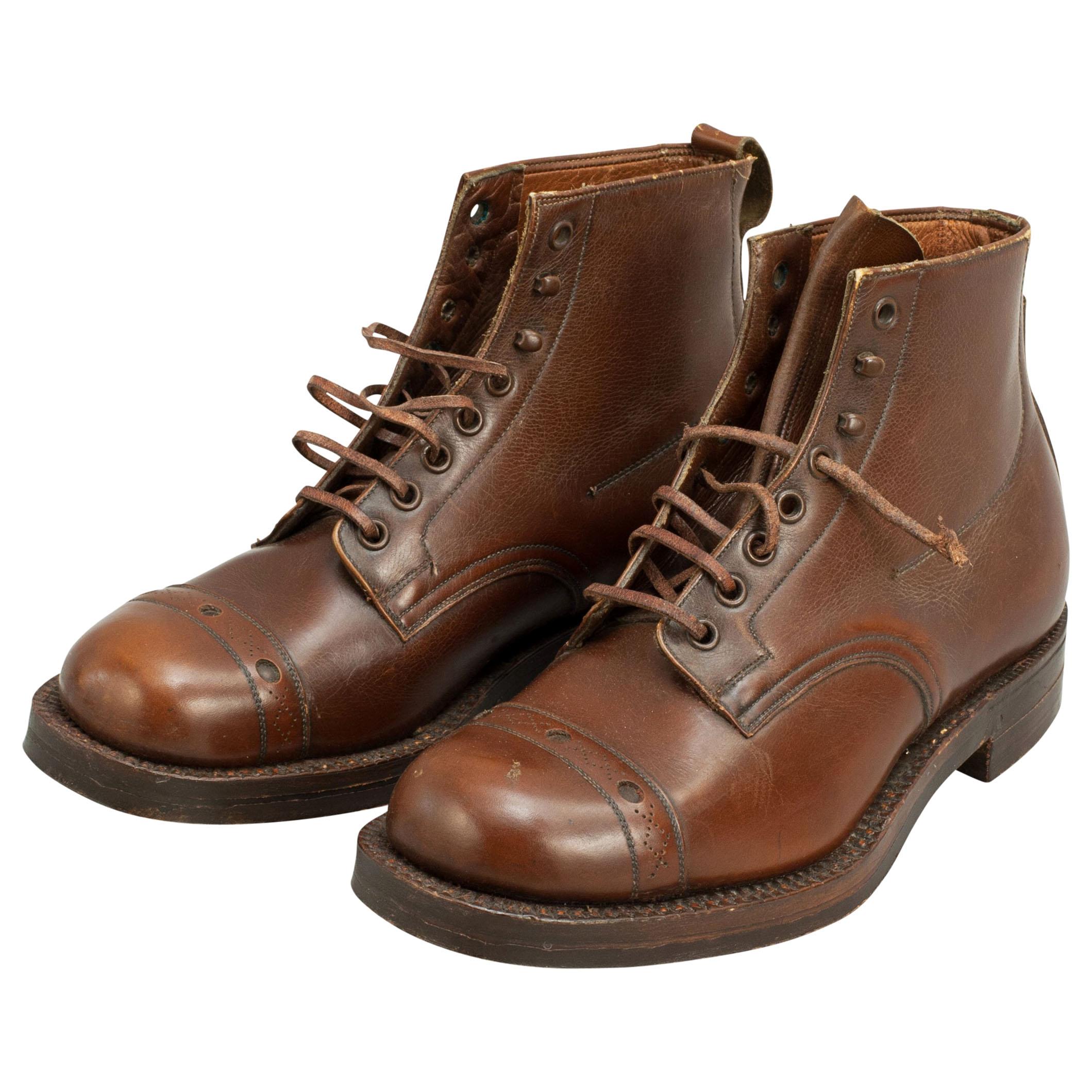 Pair of African Field Boots 'the Road King' in Tan Leather For Sale