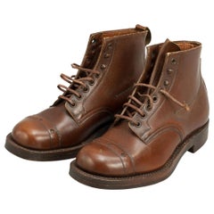 Pair of African Field Boots 'the Road King' in Tan Leather