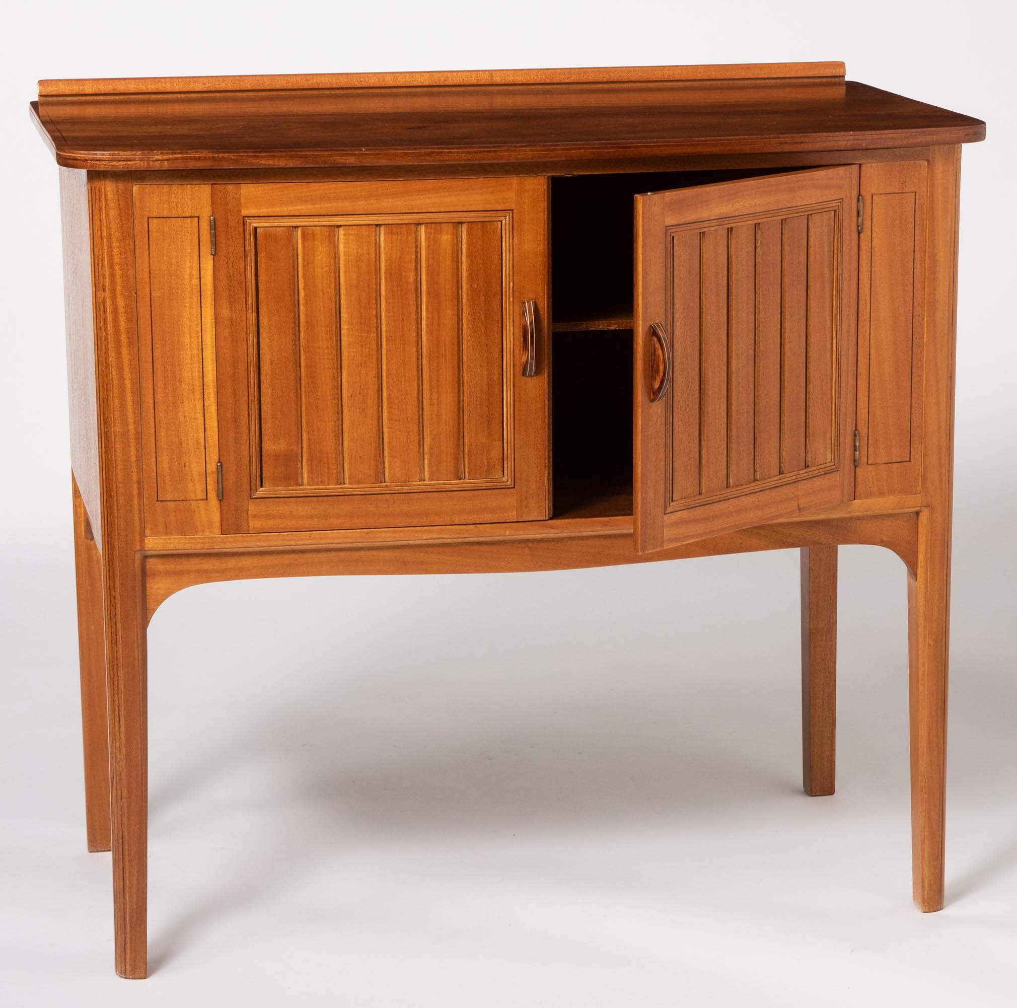 English Pair of African Mahogany Side Cabinets by Edward Barnsley, England, circa 1956 For Sale