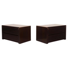Pair of African rosewood and brass bedside tables for Fratelli Turri