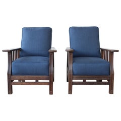 Paire de chaises longues africaines en bois de wenge:: France:: années 1940. Deux ensembles disponibles.