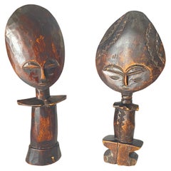 Pair of African Sculptures in Wood Old Patina