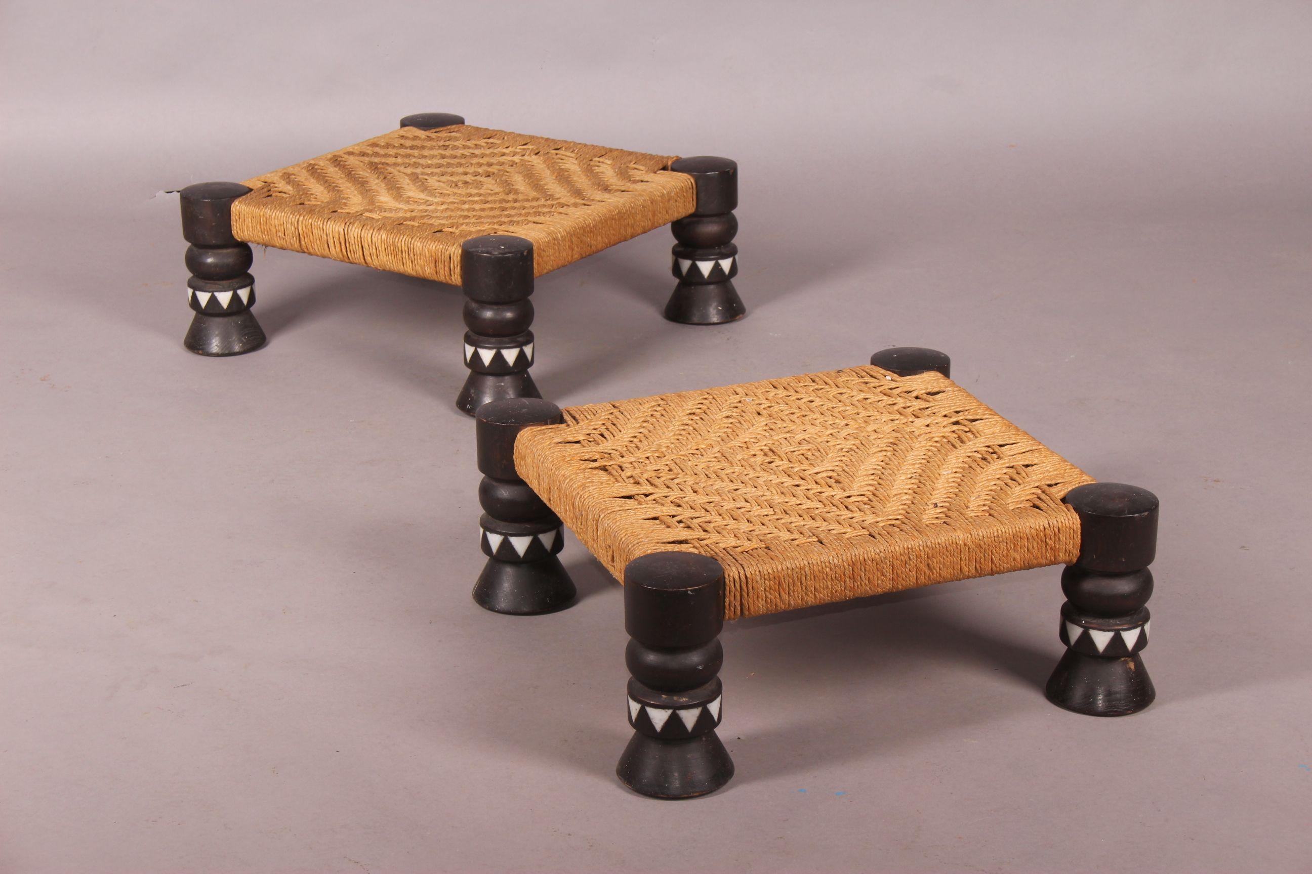 Senegalese Pair of African Style Stools