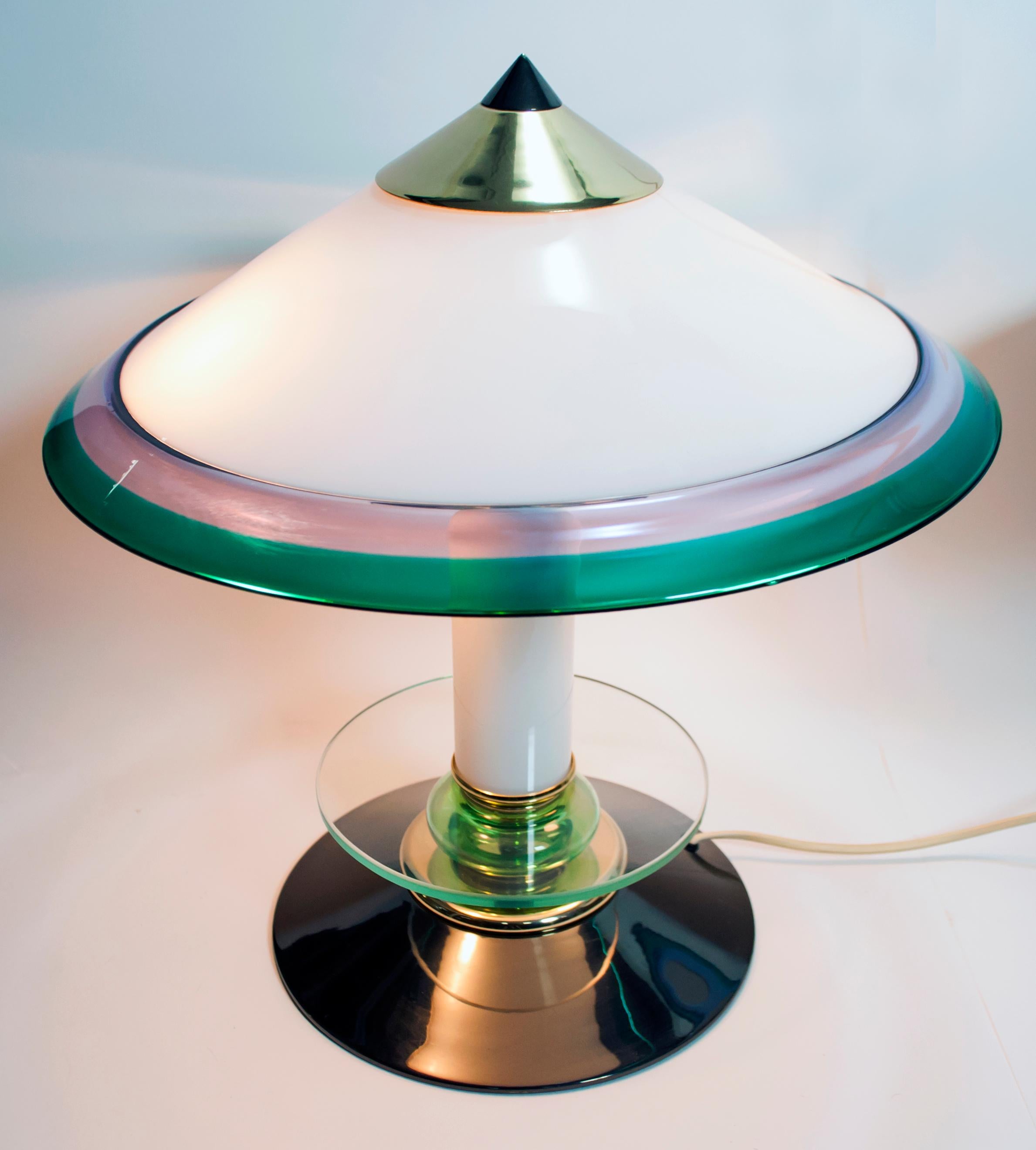 Pair of after Ettore Sottsass Italian Murano Glass Table Lamps, 1980s 3