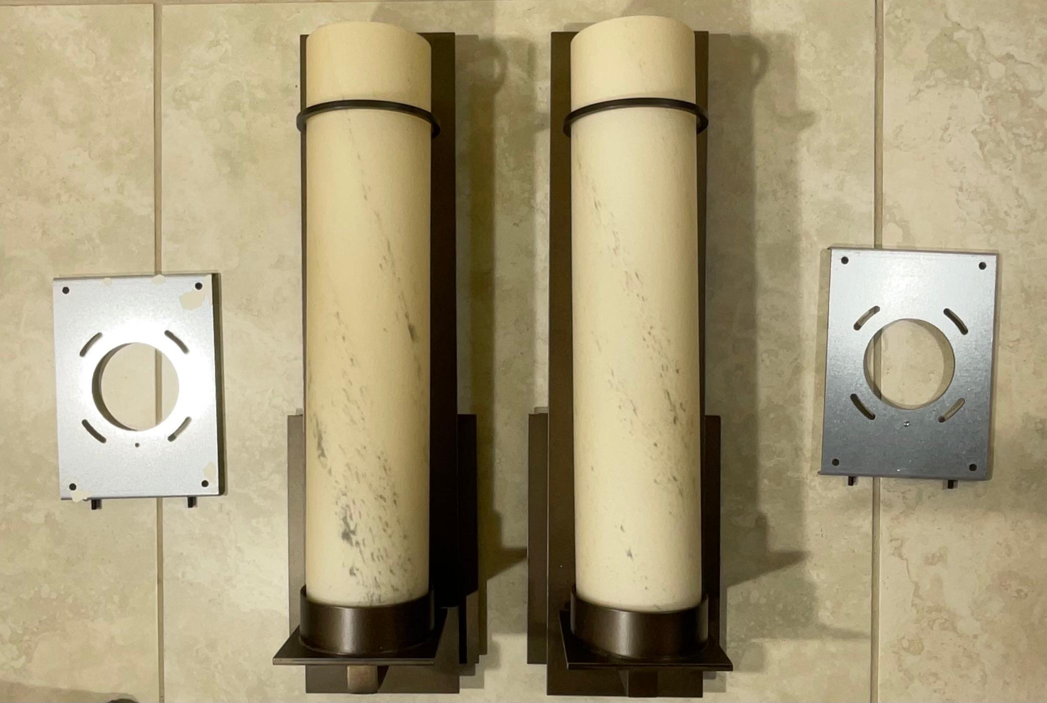 Hand-Crafted Pair Of After Hours Indoor Wall Sconces By Hubbardton Forge  For Sale