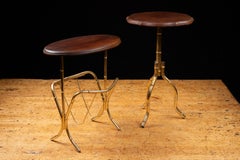 Pair of After-Maison Bagues Faux Bamboo Side Tables with Magazine Rack