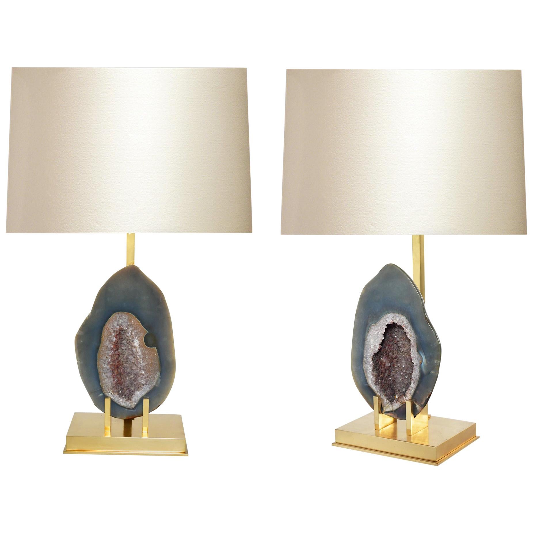 Pair of Agate Lamps by Phoenix