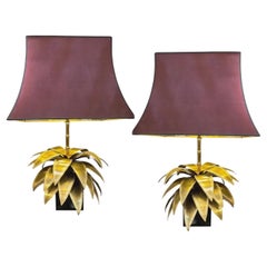 Paire de lampes Agave, par C. Techoueyres, Ed. Maison Jansen, France vers 1970