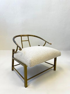 Pair of Aged Brass Lounge Chairs by Mastercraft
