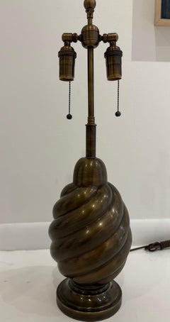 Paar Aged Brass Westwood Lamps American 1960s Mid Century Tischlampen