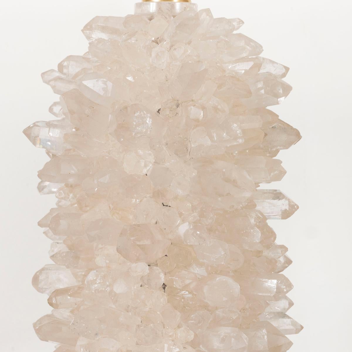 Paire de lampes à grappes Aggregate en cristal de roche par Spark Interior en vente 2