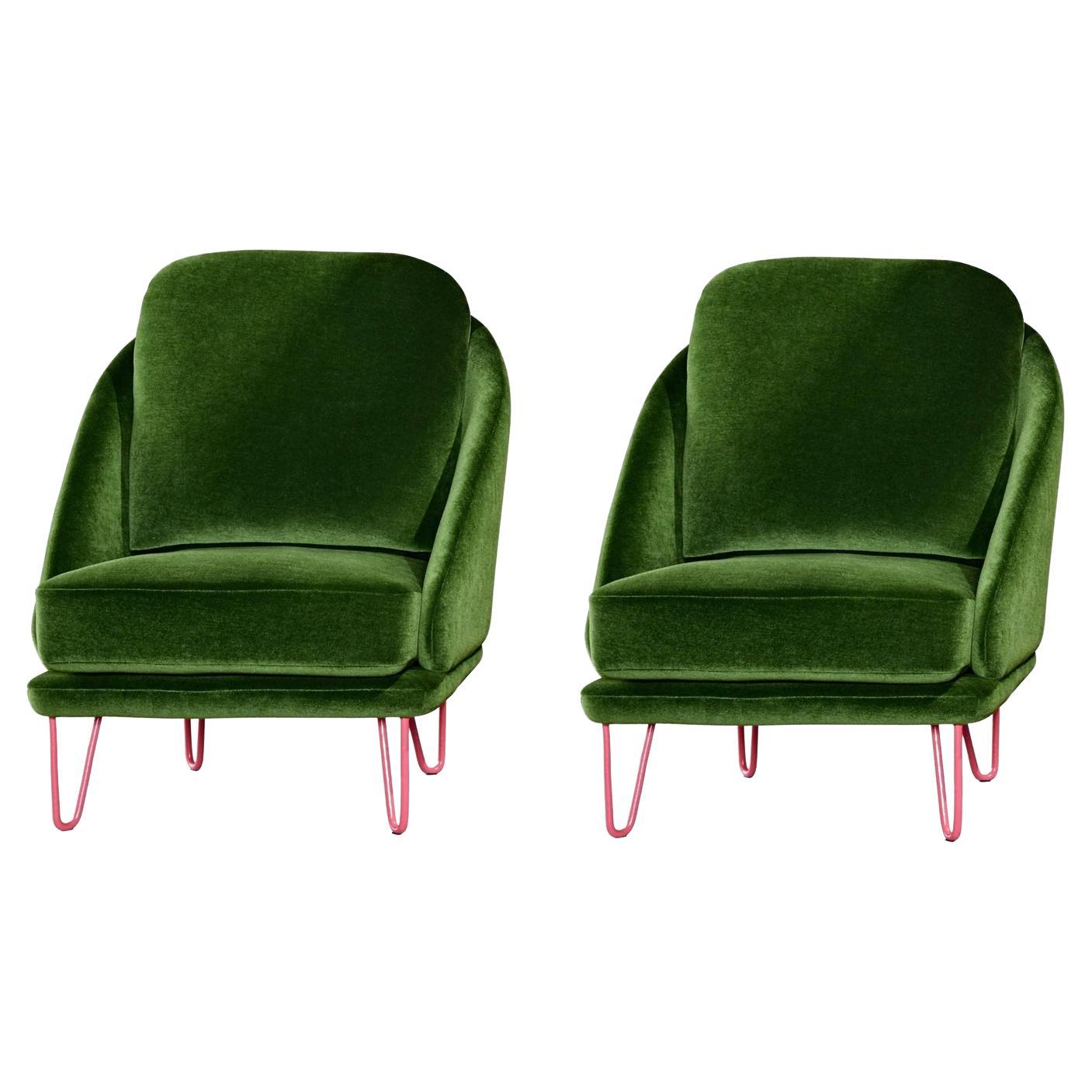 Pair of Agora Green Sofas by Pepe Albargues For Sale