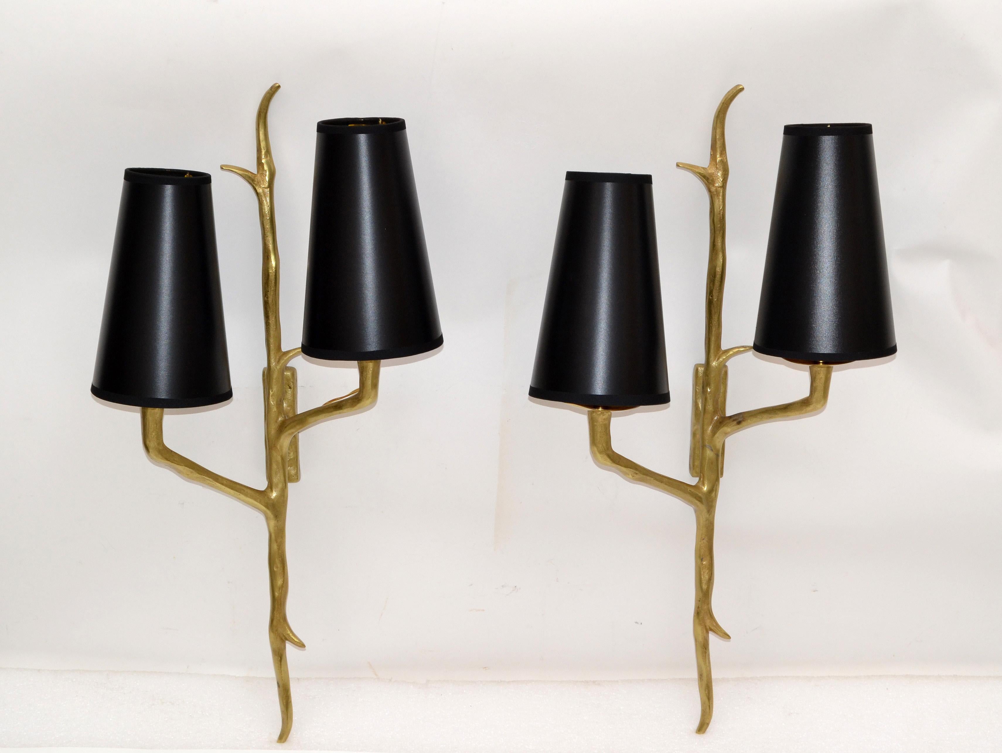 black and gold sconces