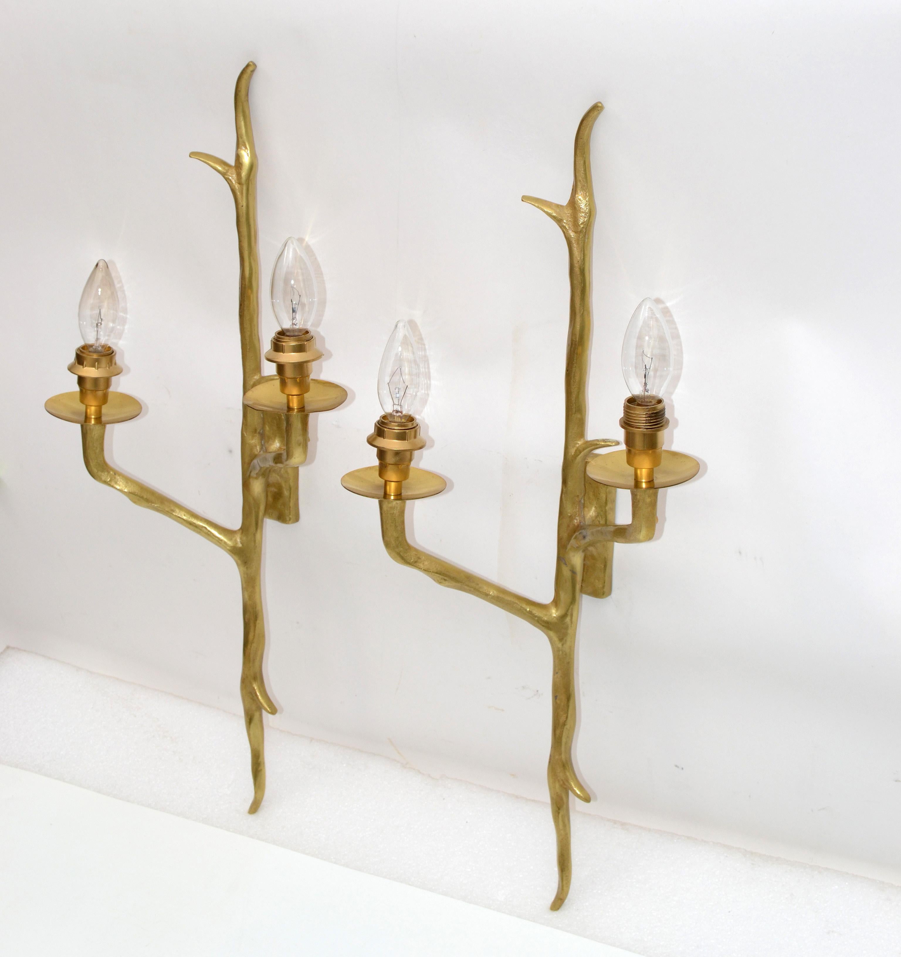 gold and black sconces