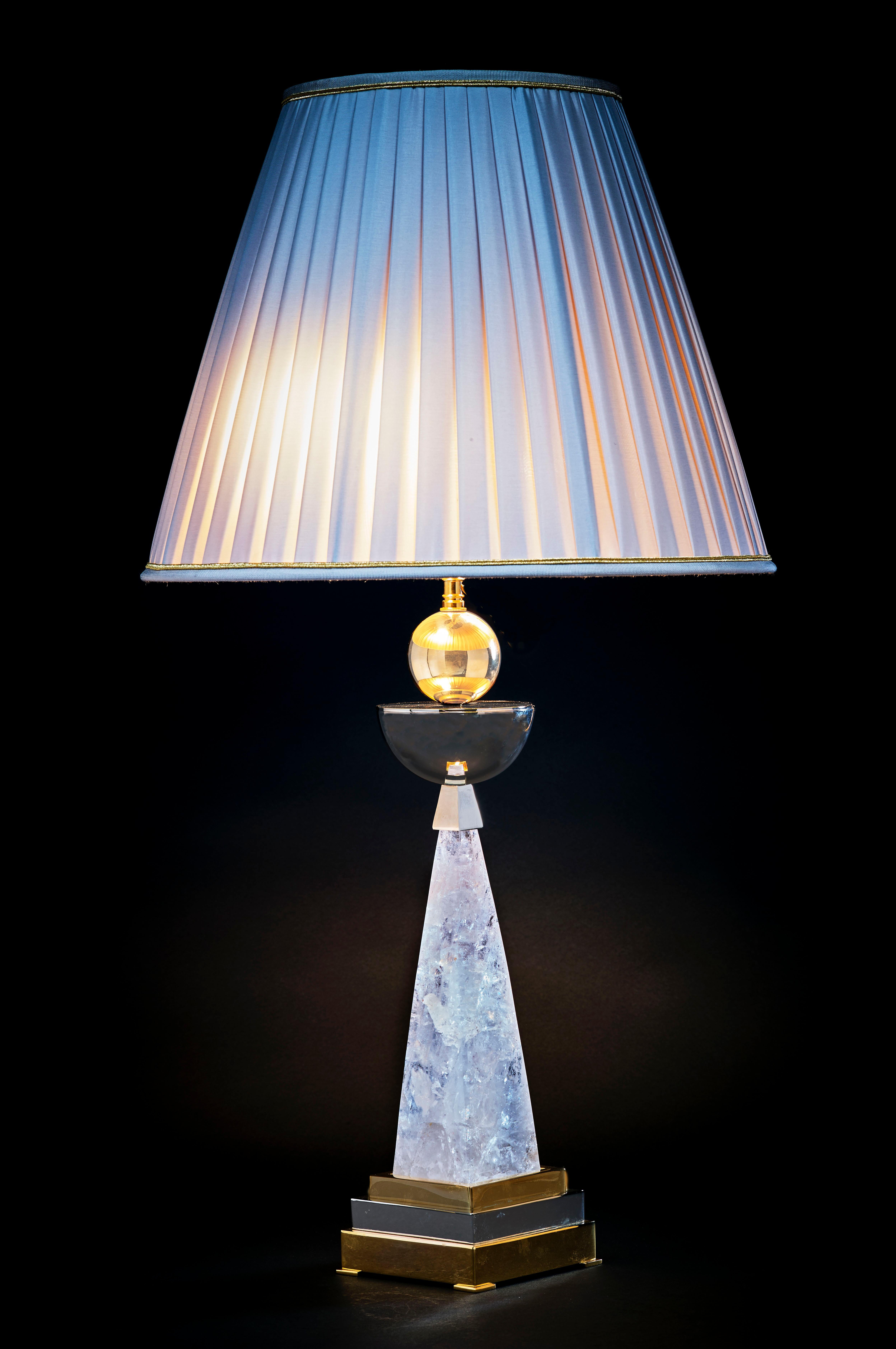 Modern Pair of Aiko 1 Rock Crystal Lamps by Alexandre Vossion For Sale