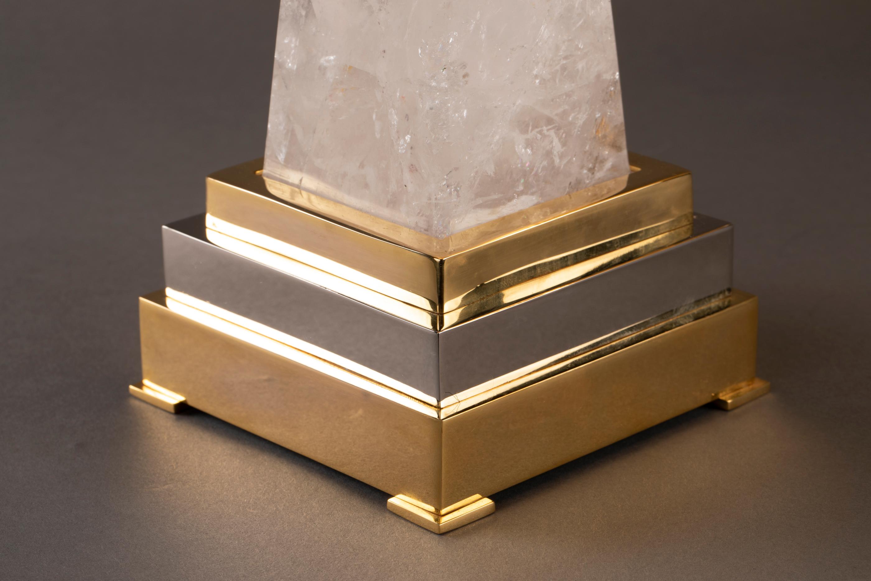 Contemporary Pair of Aiko 1 Rock Crystal Lamps by Alexandre Vossion For Sale