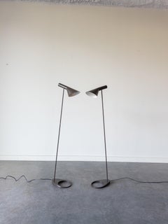 Pair of AJ Floor Lamps by Arne Jacobsen for Louis Poulsen