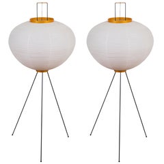Pair of Akari 10A Floor Lamps by Isamu Noguchi