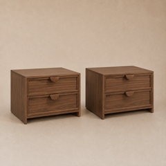 Pair of Akari Nightstands – Modern Oak Nightstands with Minimalist Design