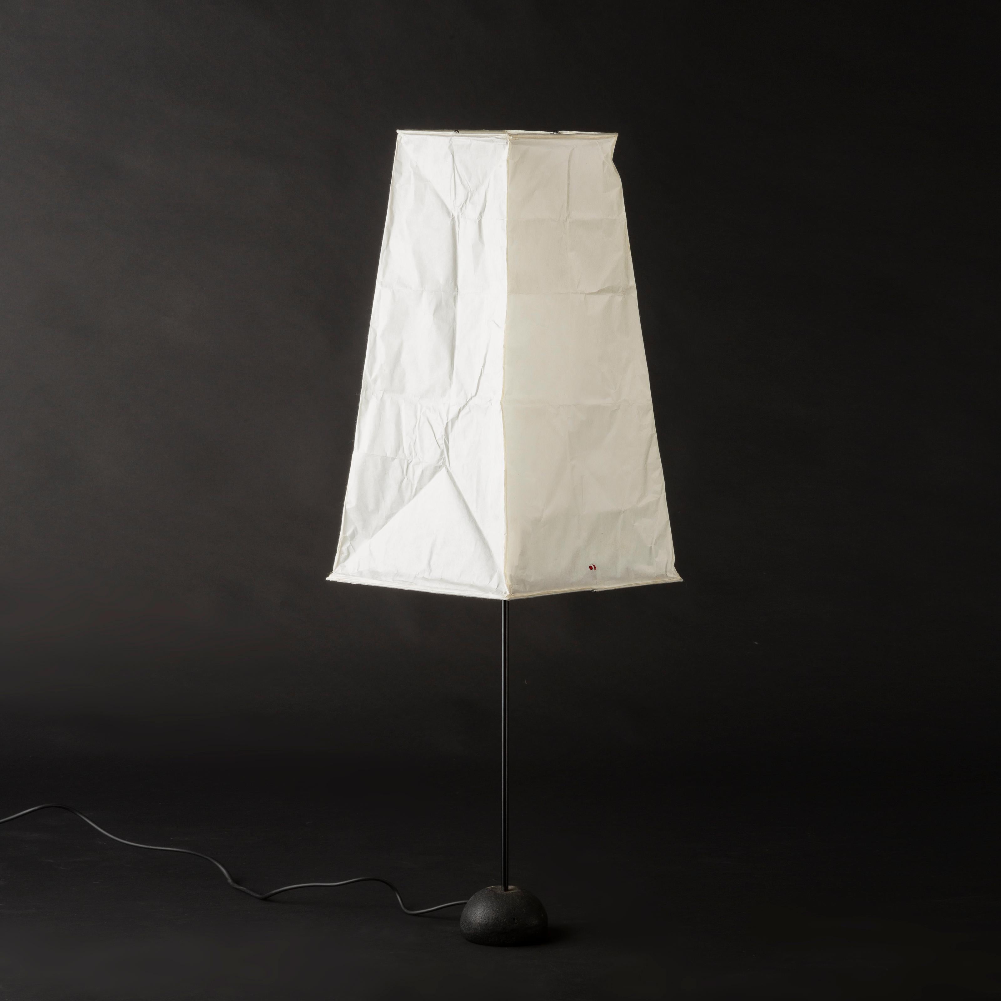 Japanese Pair of Akari V2 on Single Stem Base T2 by Isamu Noguchi, Ozeki, 1951 For Sale