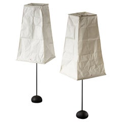 Pair of Akari V2 on Single Stem Base T2 by Isamu Noguchi, Ozeki, 1951