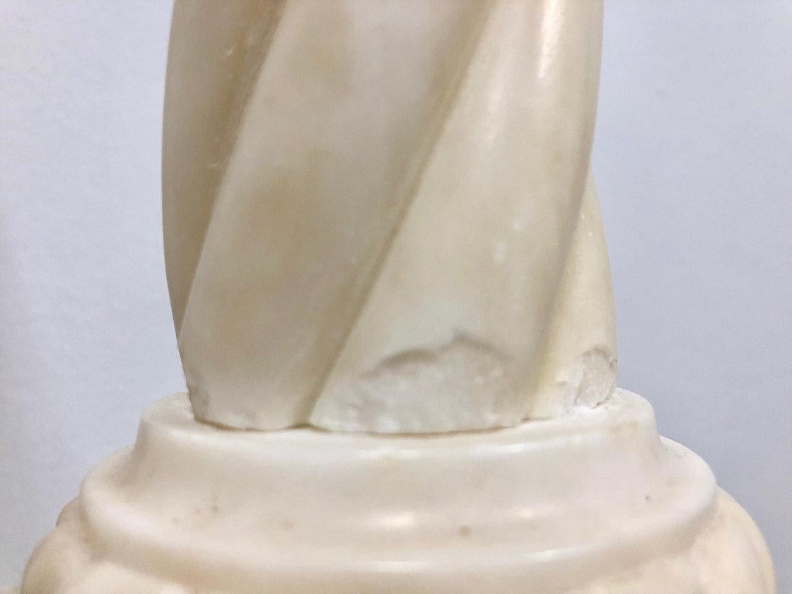 Pair of Alabaster Column Lamps 2