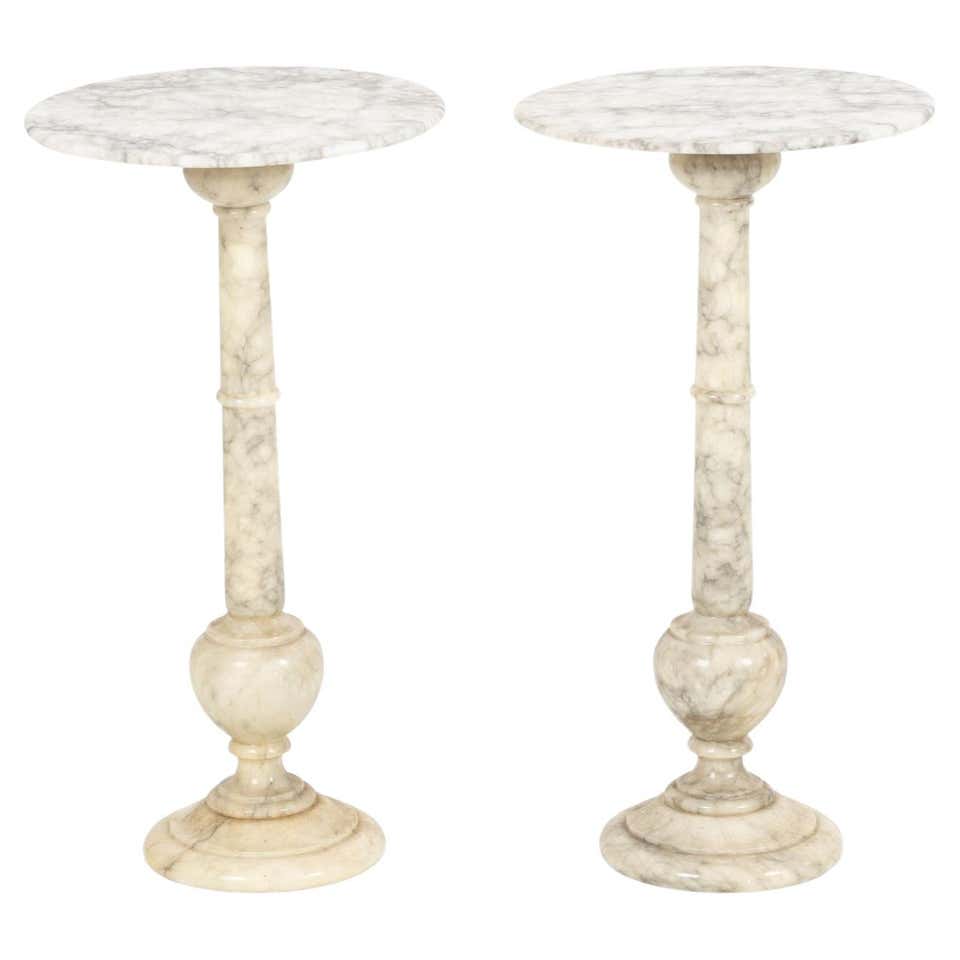 Pair of Marble Architectural Display Columns in Calacatta Pink Quarried ...