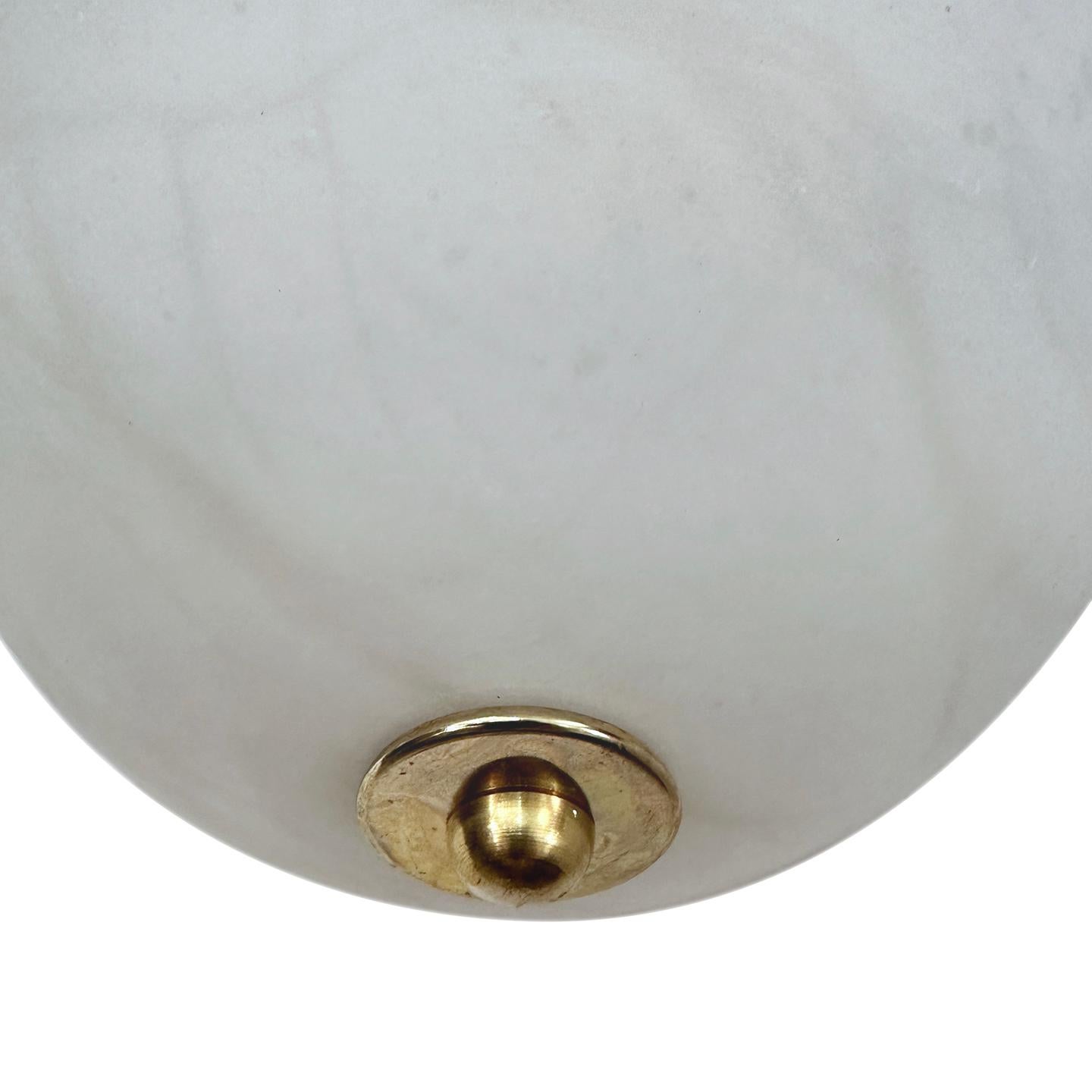 Mid-20th Century Pair of Alabaster Globe Sconces For Sale
