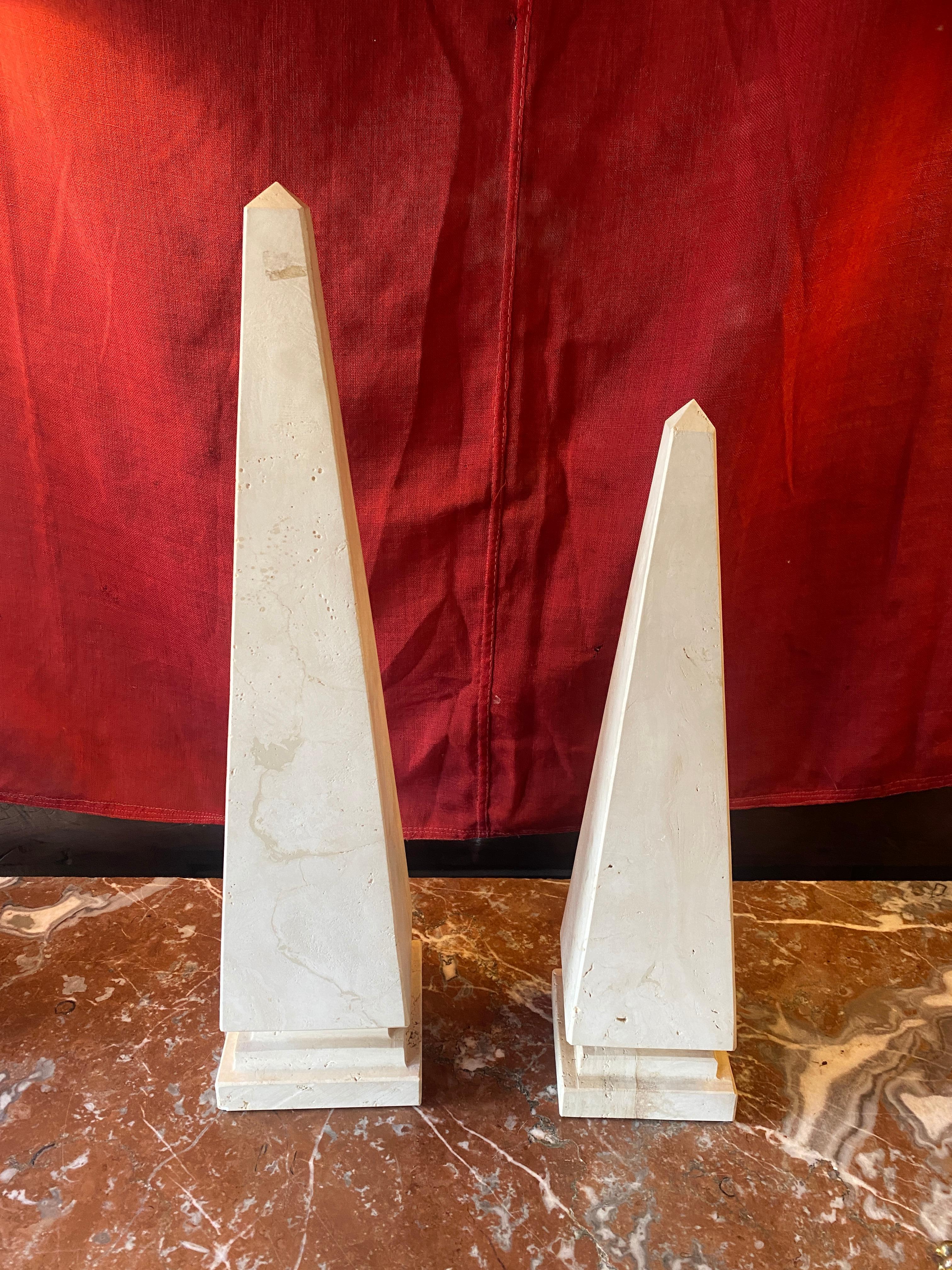 Grand Tour Pair of Alabaster Italian Obelisks For Sale