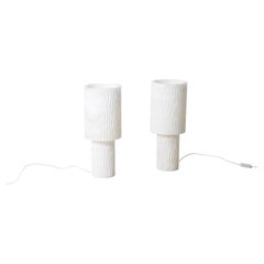 Pareja de lámparas de alabastro, obra contemporánea