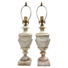 Pair of Alabaster Lamps