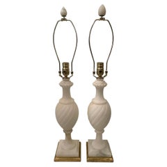 Pair of Alabaster Lamps