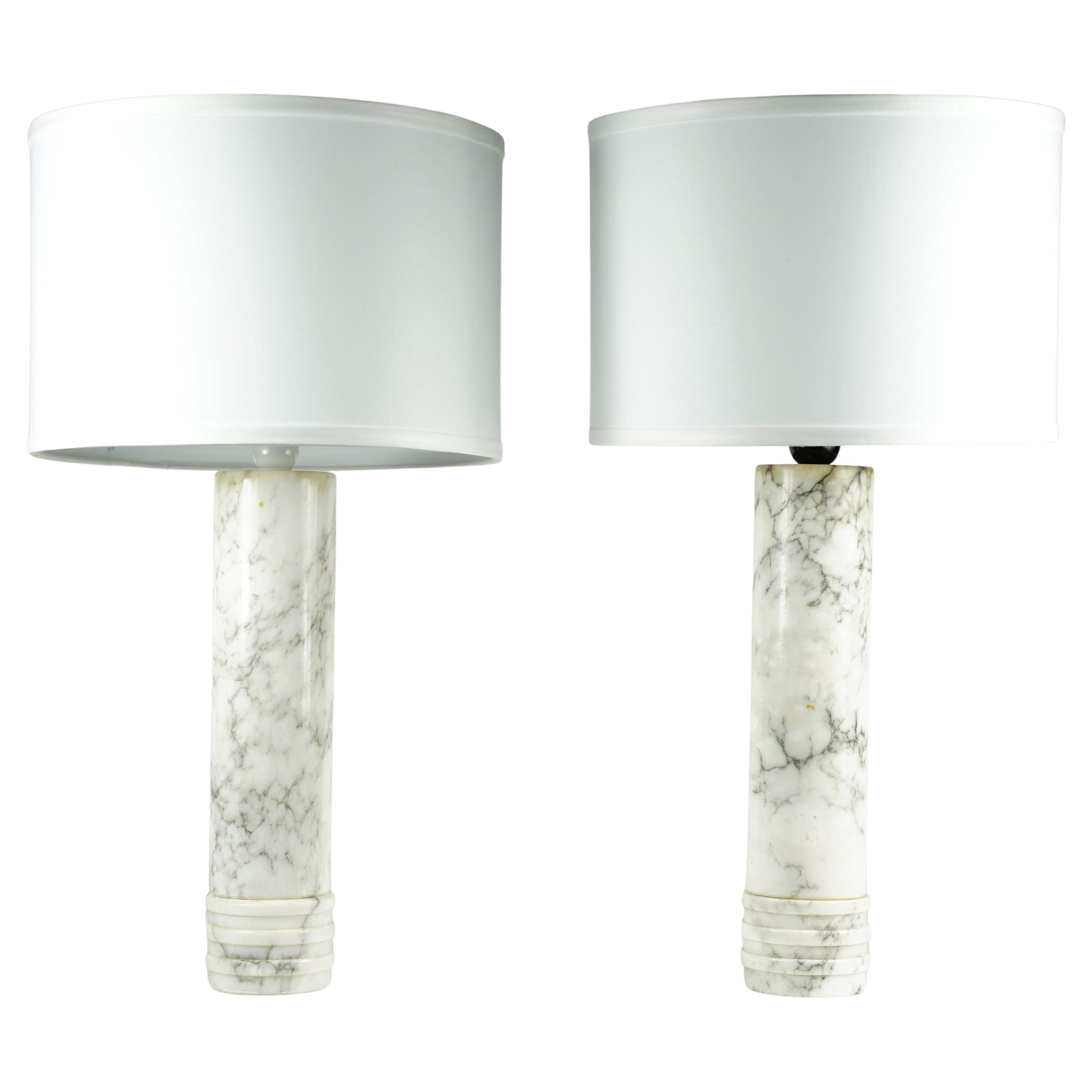 pair of alabaster lamps. Italy 1970 For Sale