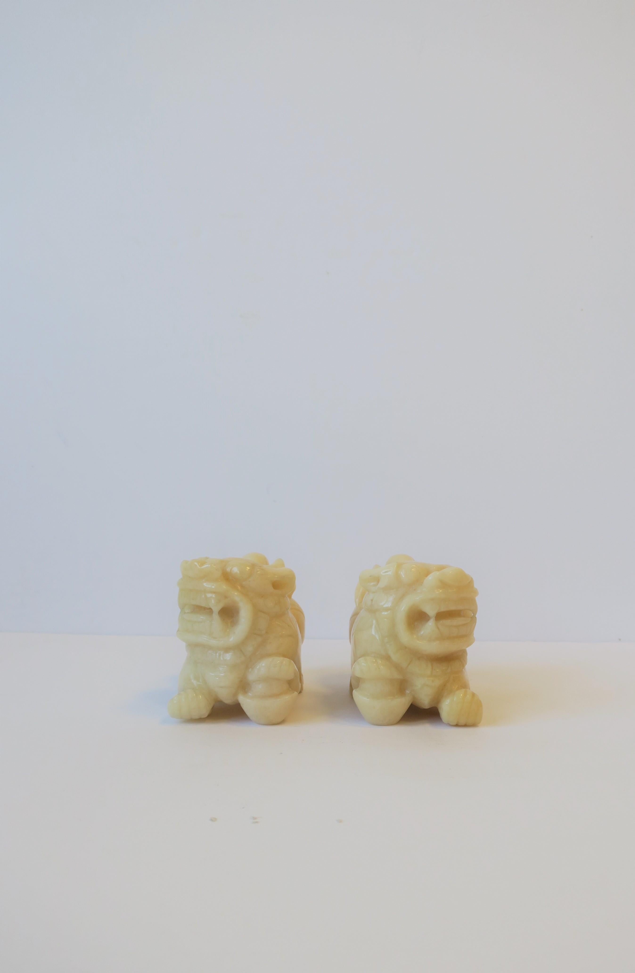 Pair of Alabaster Marble Foo Dogs 4