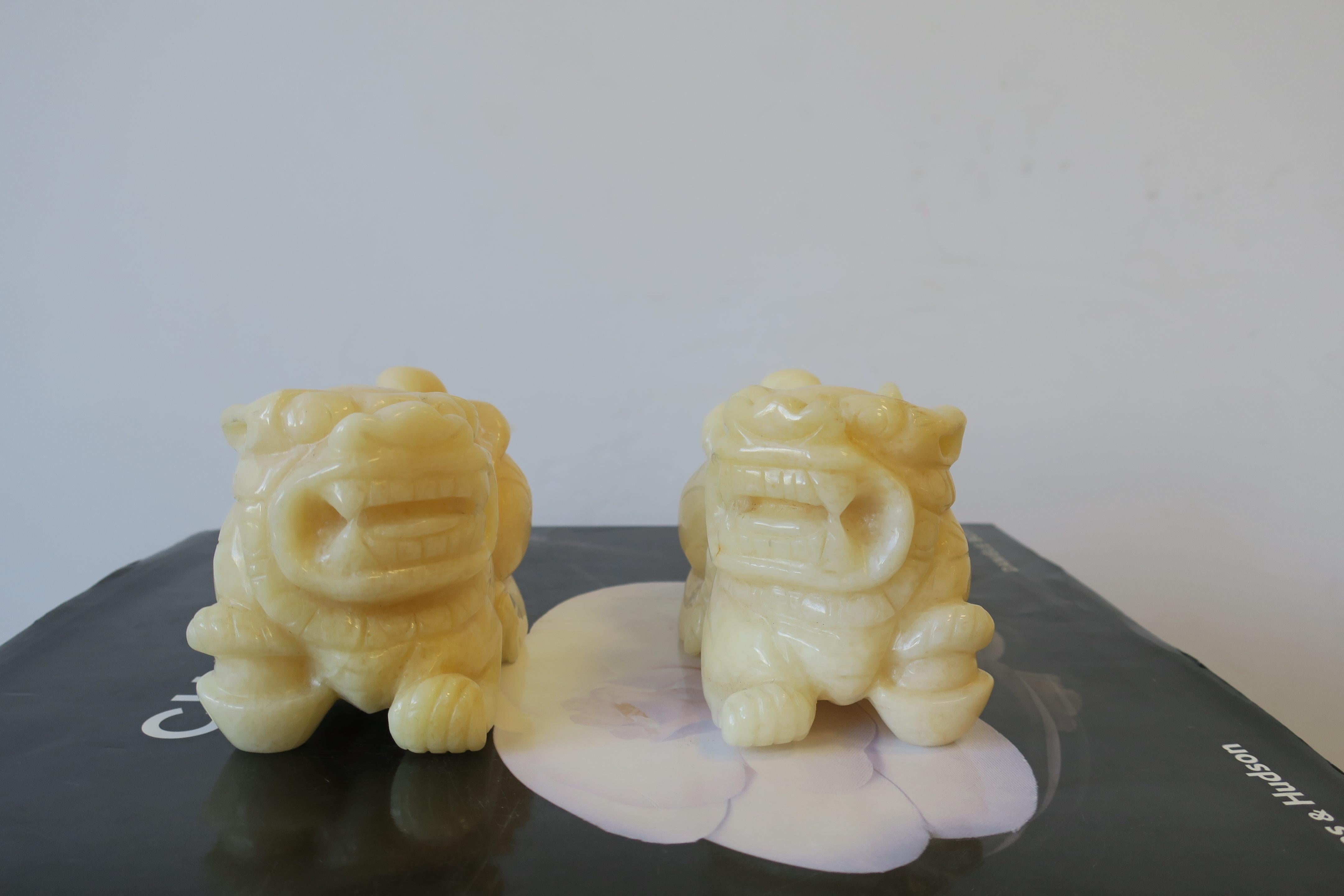 Pair of Alabaster Marble Foo Dogs 2
