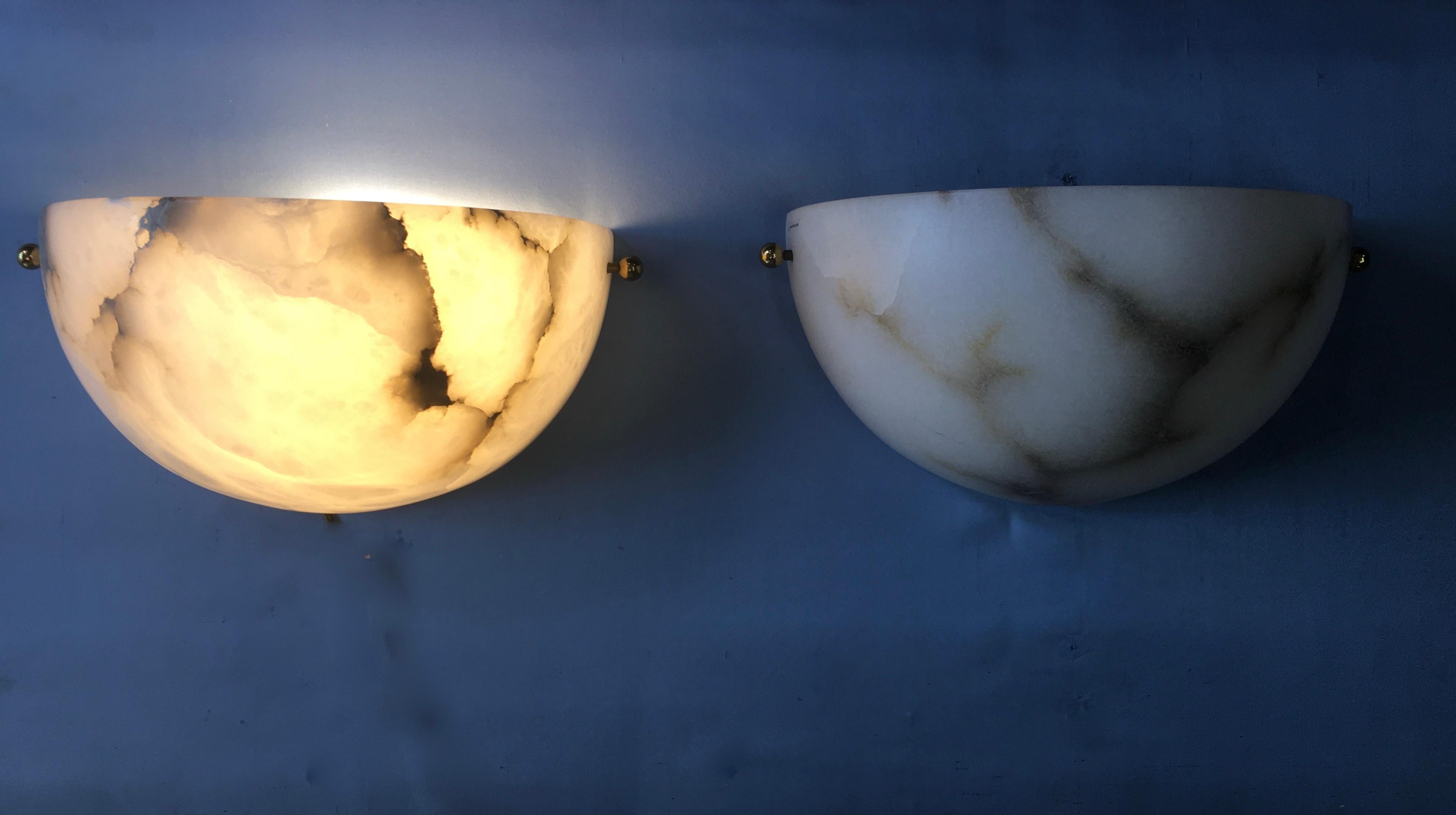 Pair of Alabaster Sconces by Lightolier 9